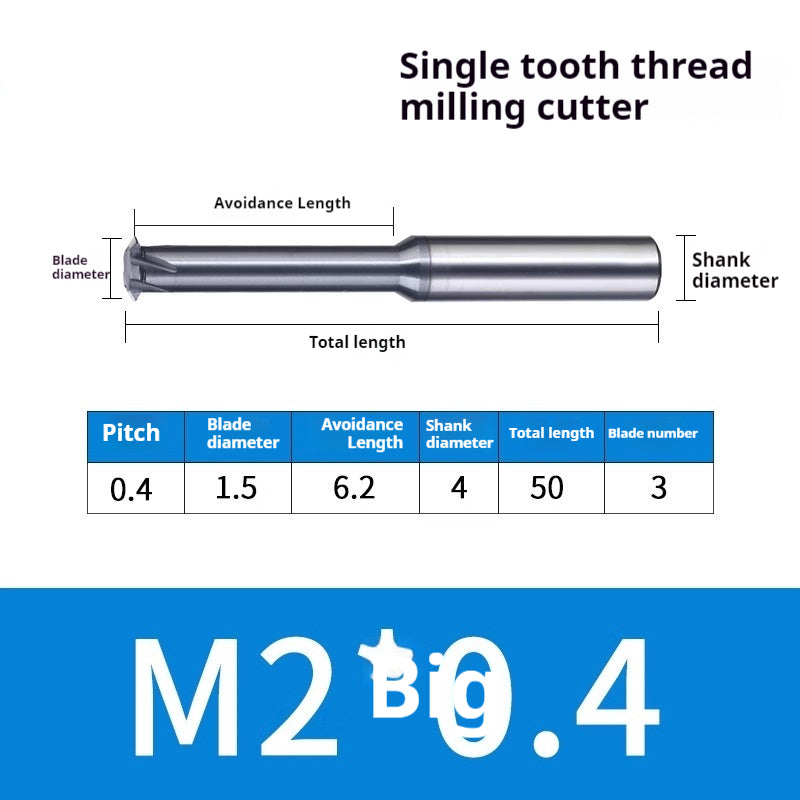 2034-65° three-tooth thread milling cutter, tungsten steel alloy end mill, tooth milling cutter, three-edged coating, M2M3M4M6 CNC cutter Shandong Denso Pricision Tools Co.,Ltd.
